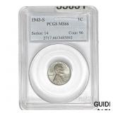 1943-S Wheat Cent PCGS MS66