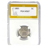 1883 Shield Nickel PGA MS67