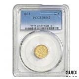 1874 Rare Gold Dollar PCGS MS62