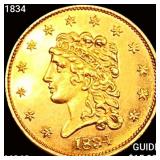 1834 $2.50 Gold Quarter Eagle CHOICE BU