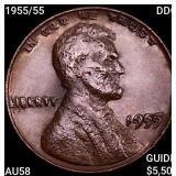 1955/55 DDO Wheat Cent CHOICE AU