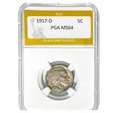 1917-D Buffalo Nickel PGA MS64