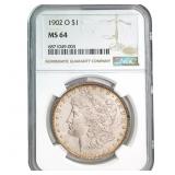 1902-O Morgan Silver Dollar NGC MS64