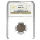 1931-S Lincoln Cent NGC XF45 BN