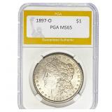1897-O Morgan Dollar PGA MS65