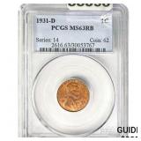 1931-D Wheat Cent PCGS MS63