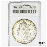 1883-CC Morgan Silver Dollar ANACS MS63 UDM