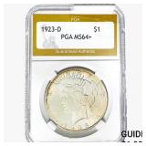 1923-D Silver Peace Dollar PGA MS64+
