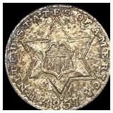 1857 Three-Cent Silver Piece CLOSELY UNCIRCULATED