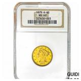 1879-S $5 Gold Half Eagle NGC MS60
