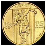 1992-W Olympic $5 Gold Coin SUPERB GEM BU
