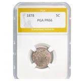 1878 Shield Nickel PGA PR66