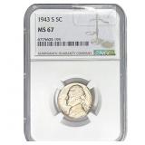 1943-S Jefferson Nickel NGC MS67