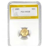 1889 Gold Dollar PGA MS68