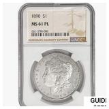 1890 Morgan Silver Dollar NGC MS61 PL