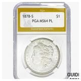 1878-S Morgan Silver Dollar PGA MS64 PL