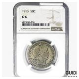 1913 Barber Half Dollar NGC G6