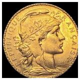 1907 20 Francs French Rooster Coin CHOICE BU