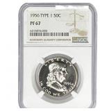 1956 Type 1 Franklin Half Dollar NGC PF6