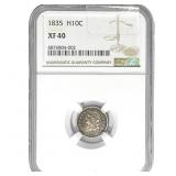 1835 H10C Capped Bust Half Dime NGC XF40