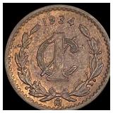 1934-M Mexico 1 Centavo CLOSELY UNCIRCULATED