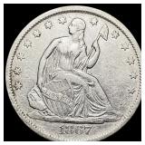 1867 Seated Liberty Half Dollar CLOSELY UNCIRCULAT