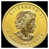 2014 Canada 1/10 oz Gold Maple Leaf GEM BU