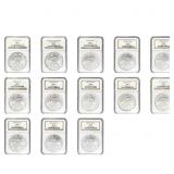 2000-2012 American SIlver Eagle Set [13 Coins] NGC