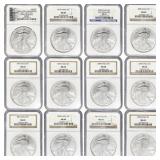 2000-2011 American SIlver Eagle Set [12 Coins] NGC