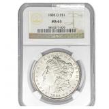 1885-O Morgan Silver Dollar NGC MS63