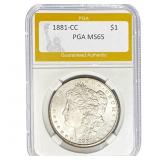 1881-CC Morgan Dollar PGA MS65