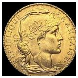 1911 France 20 Francs Rooster CHOICE BU