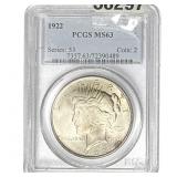 1922 Peace Dollar PCGS MS63