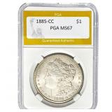 1885-CC Morgan Silver Dollar PGA MS67