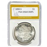 1890-S Morgan Dollar PGA MS64 DMPL