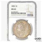 1890 Morgan Silver Dollar NGC MS63