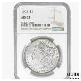 1902 Morgan Silver Dollar NGC MS63