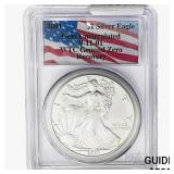 2001 Silver Eagle PCGS  Gem UNC. 9/11/01 WTC