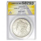 1880-S Morgan Dollar ANACS MS63