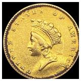 1854 Indian Princess Head Gold Dollar NEARLY UNCIR
