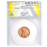 1953 1C Proof FS-402 ANACS PF65 Red
