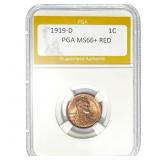 1919-D Lincoln Cent PGA MS66+ RED