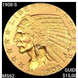1908-S $5 Gold Half Eagle