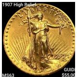 1907 High Relief $20 Gold Double Eagle