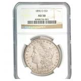 1896-O Morgan Silver Dollar NGC AU58
