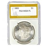 1883 Morgan Silver Dollar PGA MS64 PL