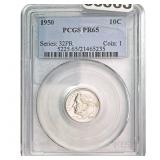 1950 Roosevelt Dime PCGS PR65