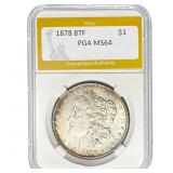 1878 8TF Morgan Dollar PGA MS64