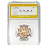 1865 2C PGA MS64 RED