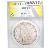 1899-O Morgan Silver Dollar ANACS MS63